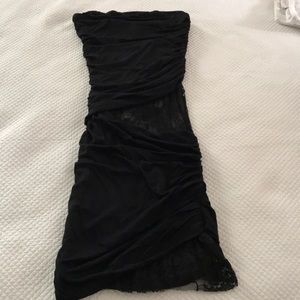 Strapless black dress